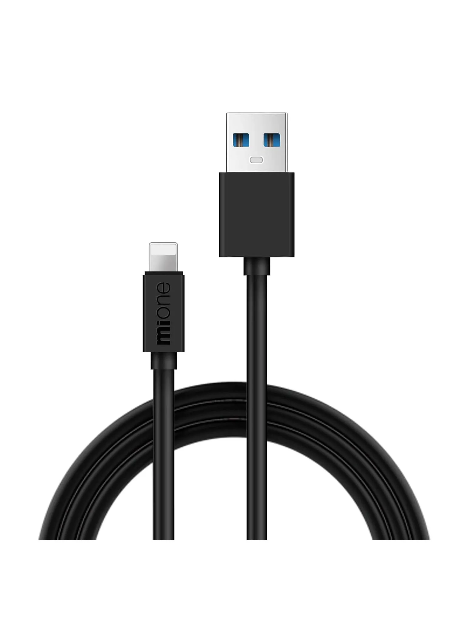 شاحن حائط مع كابل من النوع C بطول 1.2 متر كابل شحن سريع بمخرج USB لايتنينج 2A مزامنة بيانات أسود-1