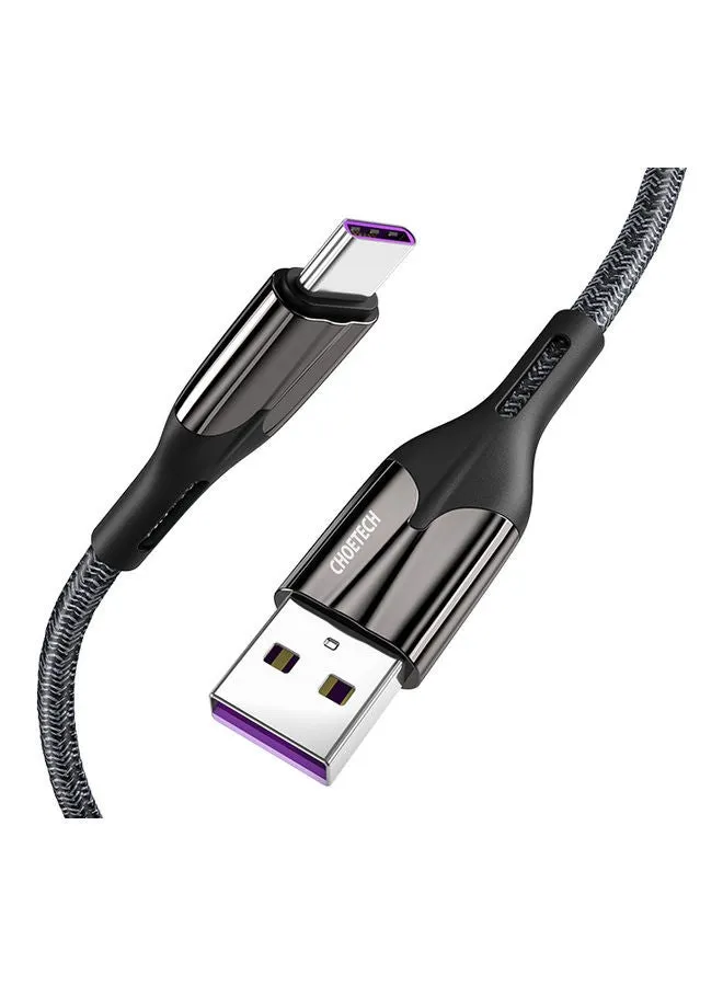 كابل USB من A إلى C بطول 1.2 متر لون أسود.-1