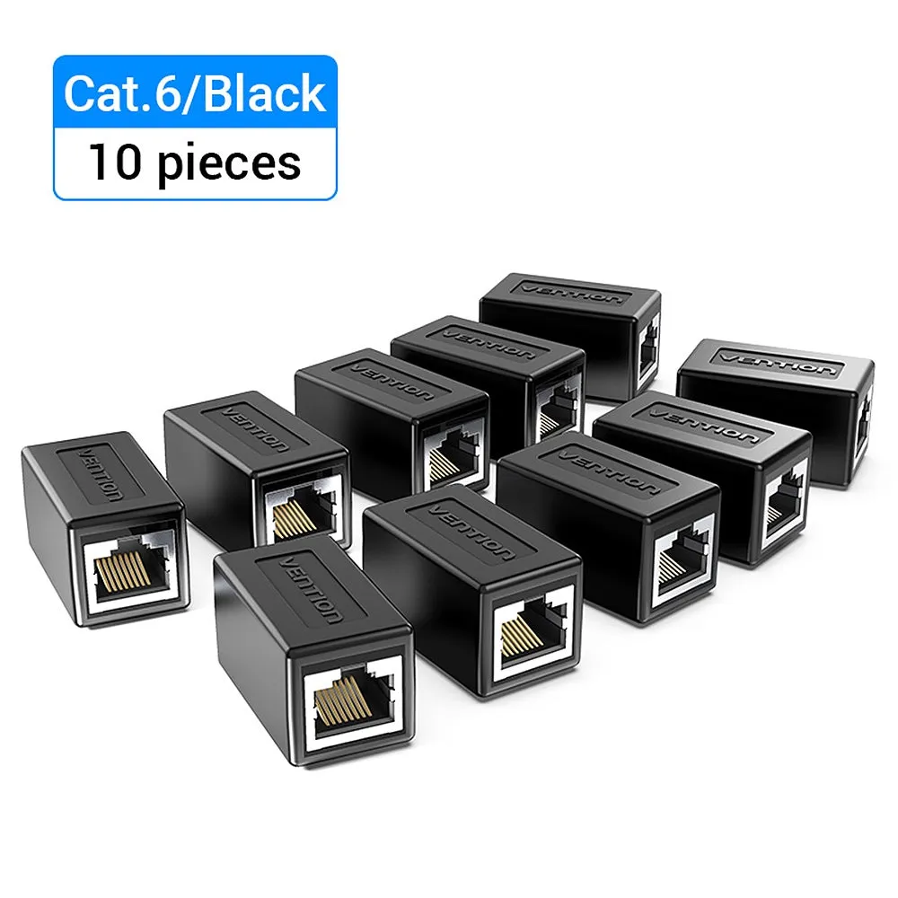 وصلة CAT.6 FTP بمقبس RJ45 لتوصيل كابل الشبكة من 10 قطع طراز IPVB0-10 RJ45 أسود-1