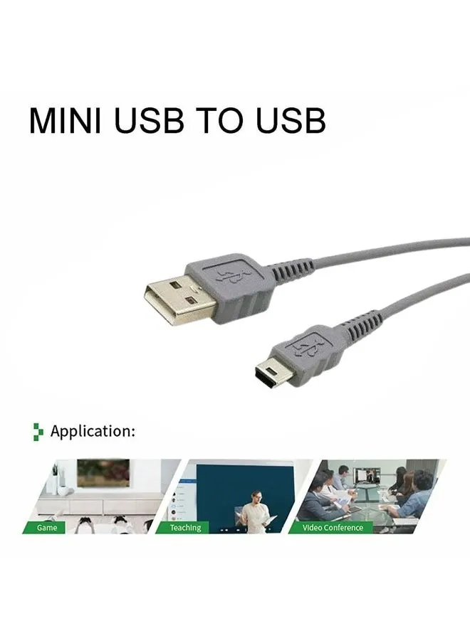 كيبل بيانات USB صغير 5Pin إلى USB 2.0 Male مكون من 10 قطع للقرص الصلب والكاميرا والهاتف - رمادي-2