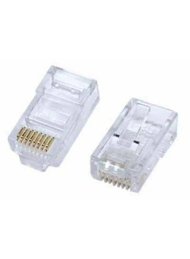 مجموعة موصلات قياسية تتكون من 100 قطعة طراز RJ45 شفاف/ ذهبي-1