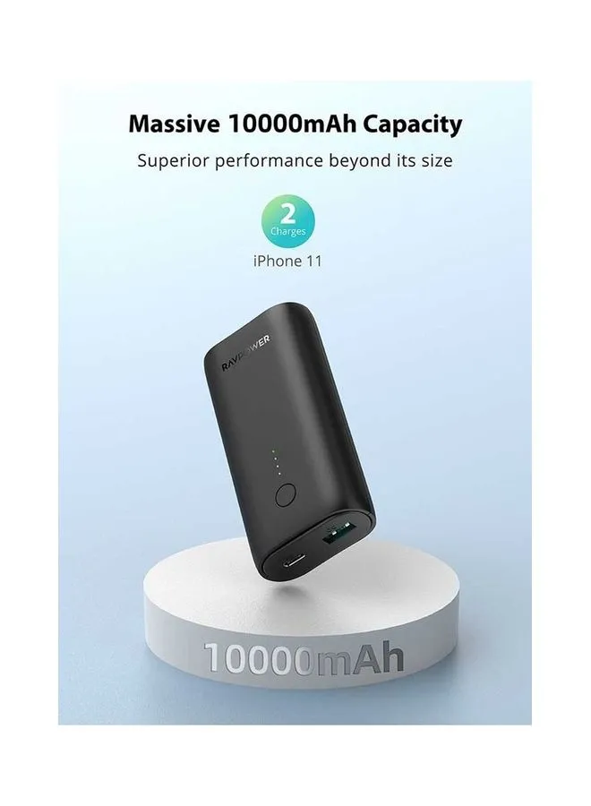 باور بنك بايونير سعة 10000 مللي أمبير في الساعة بمنفذين بتقنية PD 10000.0 mAh أسود-2