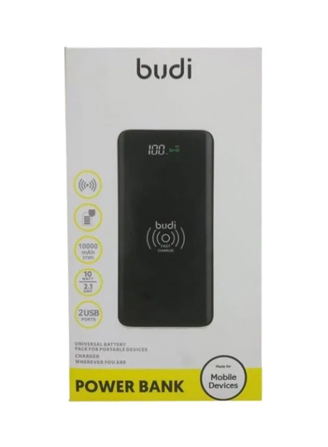 باور بنك سريع الشحن مزود بمنفذي USB 10000.0 mAh أسود-1