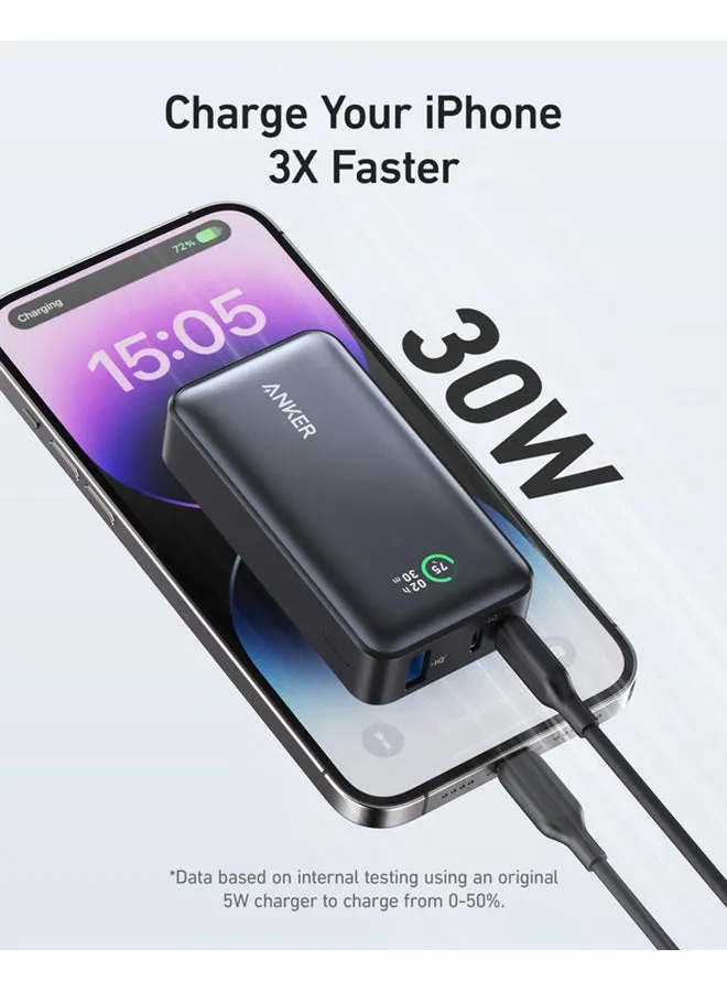 بنك طاقة Anker، بنك طاقة 533 (PowerCore 30W)، شاحن محمول Power IQ 3.0 مع PD 30W Max Output، حزمة بطارية 10,000 مللي أمبير في الساعة لسلسلة iPhone 14 وDell وMicrosoft Surface وiPad Pro والمزيد-2