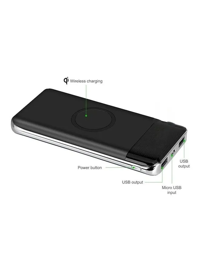 باور بنك موماكس لاسلكي يستخدم كبطارية للشحن بمعيار Qi 10000.0 mAh أسود-2