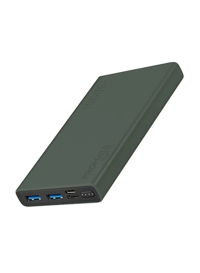 باور بنك بمنفذي USB للشحن السريع 10000 mAh أخضر-1