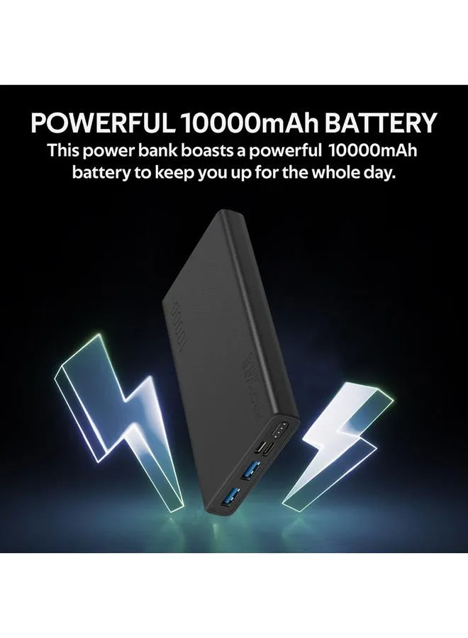 باور بنك بمنفذي USB للشحن السريع 10000 mAh أخضر-2