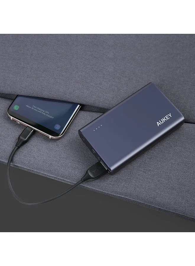 باور بنك بمنفذي USB بتقنية كويك تشارج 3.0 10050.0 mAh رمادي-2