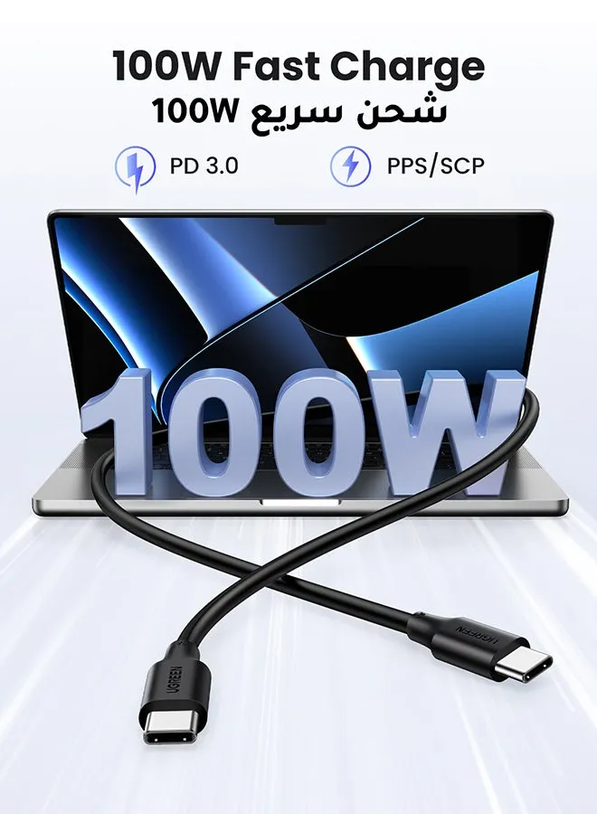 كبيل تايب سي 100 واط 1 متر، كابل شحن يواي بي سي PD PVC  كابل شحن سريع من النوع C لسلسلة سلسلة ايفون 15، ماك بوك اير/برو،آيباد برو/إير/ميني، سامسونج، شاومى ،الهاتف لابتوب، PS5، كاميرا SLR، دي جي اي-2