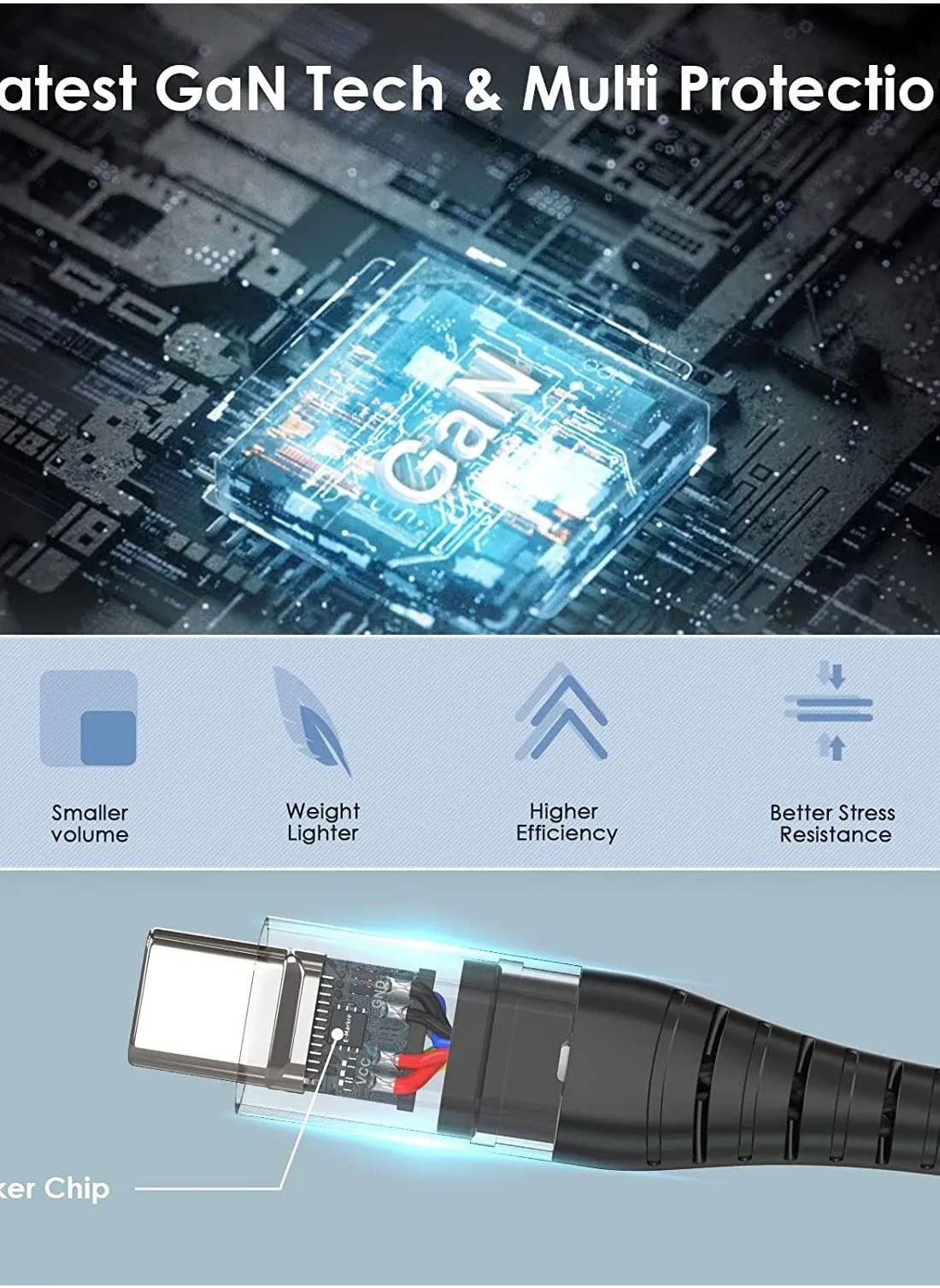 محول شاحن بإضاءة ليلية 3 منافذ USB مع إضاءة LED-2