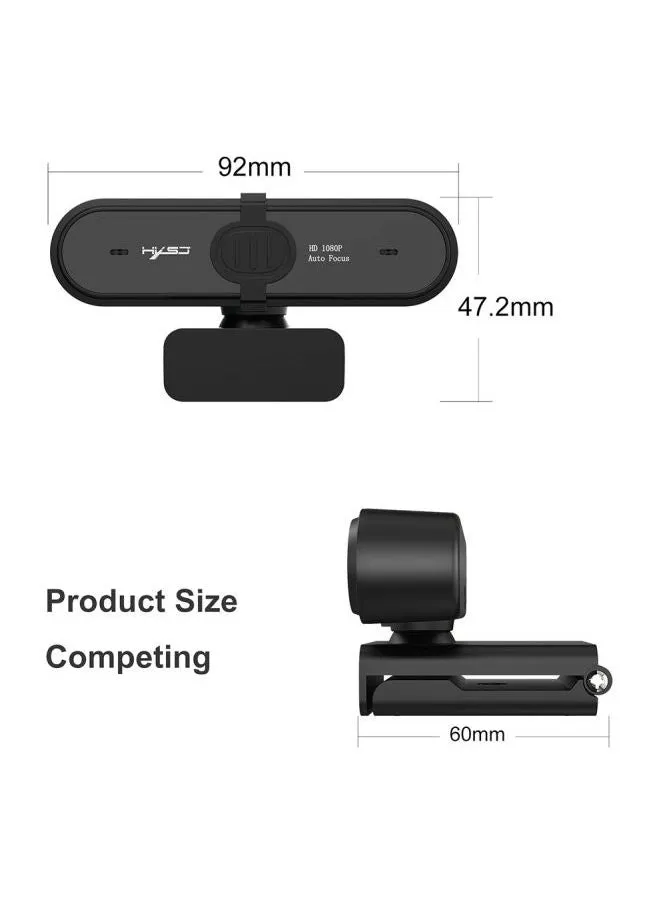 1080P HD Webcam With Built-In Microphone Black-2