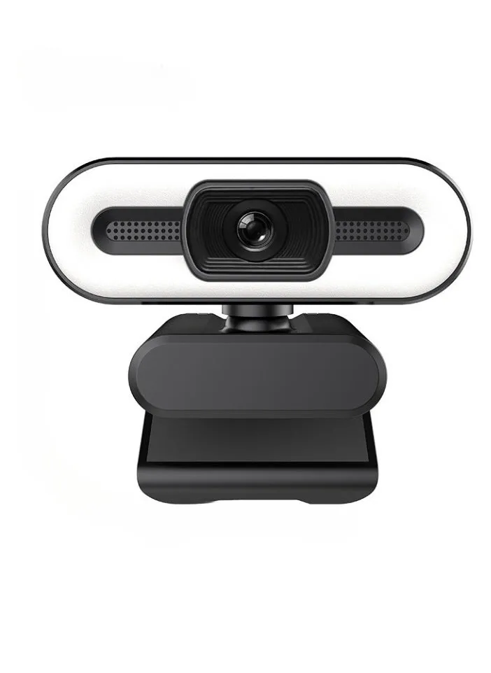 1080p Webcam with Light, HD Auto Light Correction Web Cam with Adjustable FOV, HDR-Enabled Gaming Webcam with Ring Light for Teams, Zoom, Pc/laptop/mac/desktop, (1080p)-1