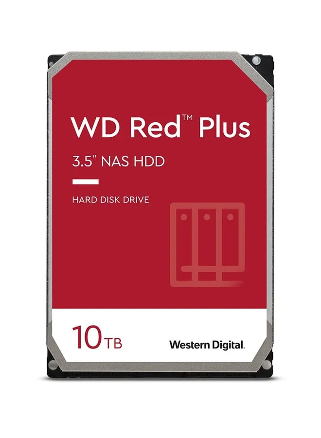 محرك أقراص صلبة داخلي Red Plus NAS سعة 10 تيرابايت - 7200 دورة في الدقيقة، SATA 6 جيجابت/ثانية، CMR، ذاكرة تخزين مؤقتة سعة 256 ميجابايت، مقاس 3.5 بوصة - WD101EFBX-1