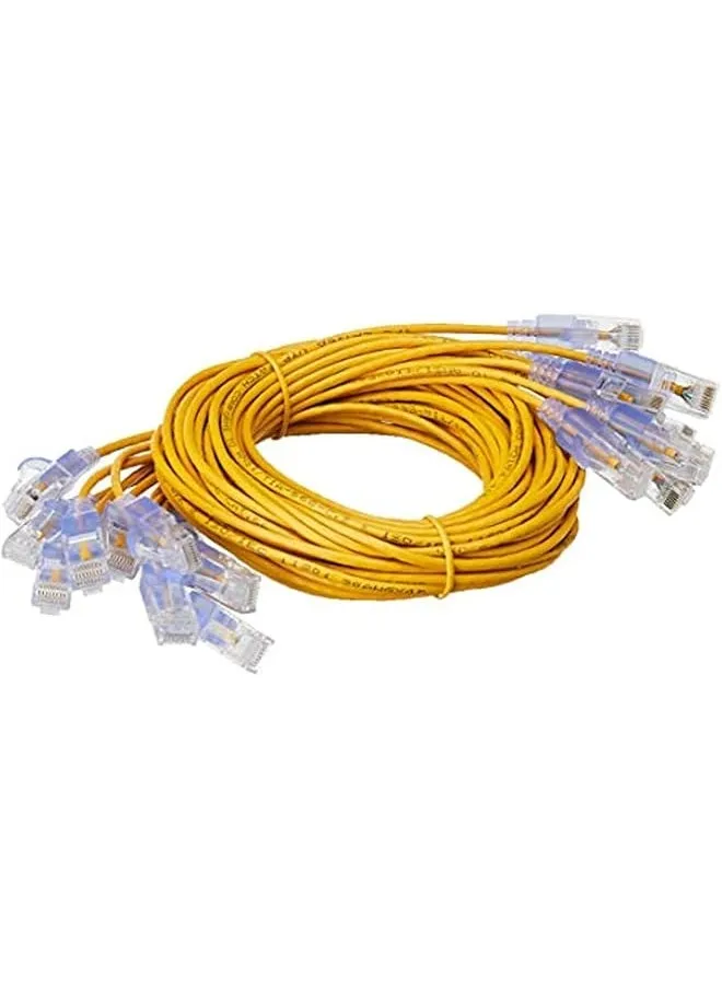 116347 Slimrun Cat6A كابل تصحيح إيثرنت Snagless Rj45 Utp سلك نحاسي نقي 10G 30Awg 5Ft أصفر 10 عبوات-1