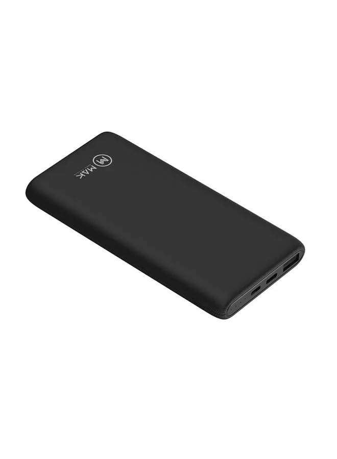 باور بنك للشحن السريع مزود بكابل 1200.0 mAh أسود-1