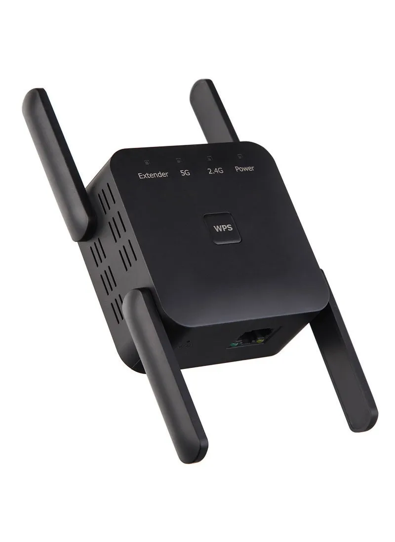 1200m Wireless WiFi Signal Booster 5G Range ExtenderBlack European Gauge-EU Black European Gauge-EU-1