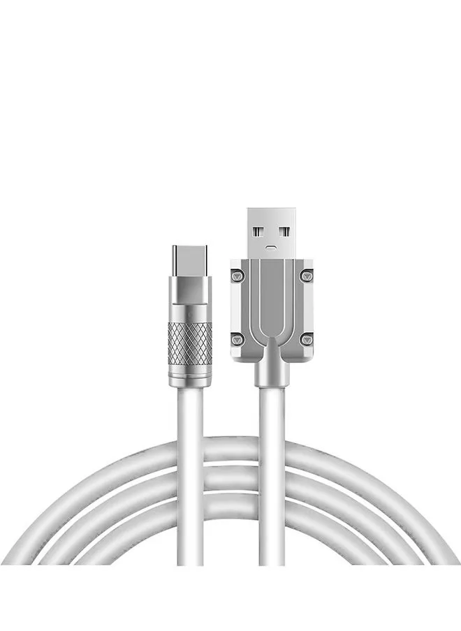 كابل شحن سريع 120 وات من النوع C شاحن USB A إلى USB C لهاتف أندرويد 2 متر أبيض-1