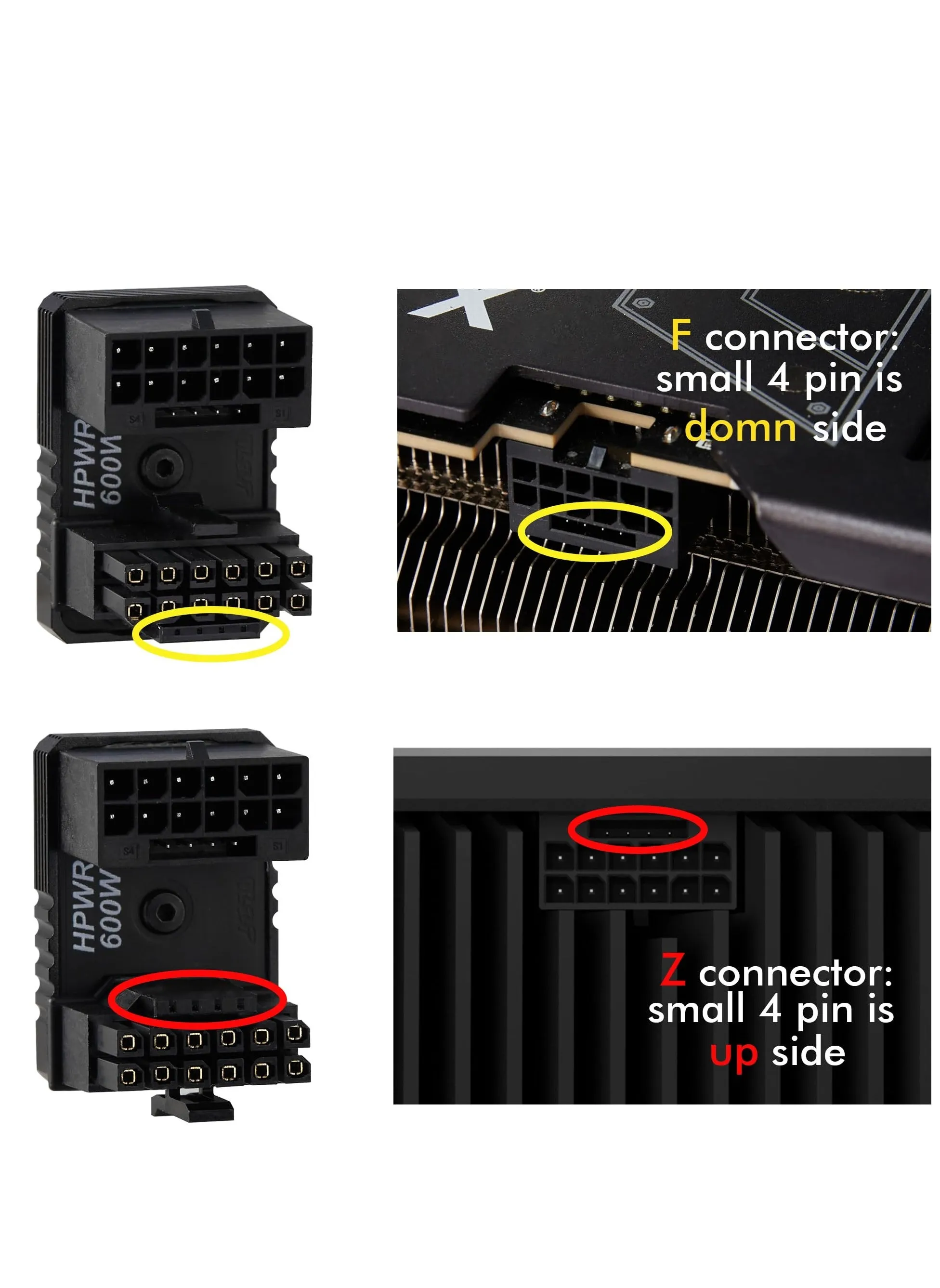 موصل بزاوية 12VHPWR 12+4 سن - محول وحدة معالجة الرسومات PCI-e 5.0 16 سنًا 180 درجة، محول طاقة U-Turn لبطاقة الرسومات من سلسلة RTX40-2