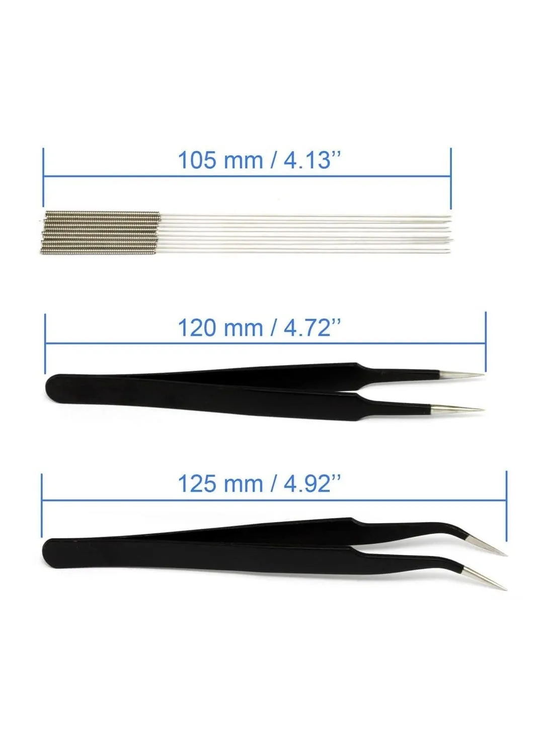 مجموعة أدوات تنظيف فوهات الطابعة مكونة من 13 قطعة - إبر من الفولاذ المقاوم للصدأ مقاس 0.4 مم بما في ذلك 2 ملقط ومنظف انسداد الخيوط وملحقات الطابعة ثلاثية الأبعاد-2