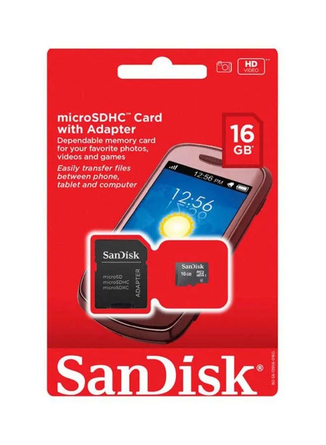 بطاقة MicroSDHC مزودة بمهايئ 16 GB-1