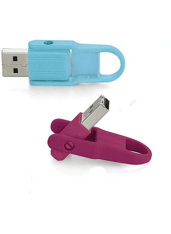 16Gb Store ‘N’ Flip Usb Flash Drive 2Pk Berry Blue (70377)-1