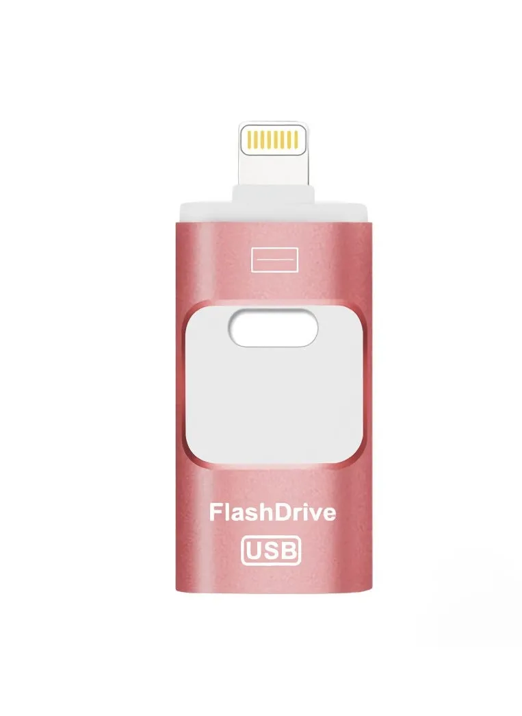 16GB USB Flash Drive, Shock Proof Durable External USB Flash Drive, Safe And Stable USB Memory Stick, Convenient And Fast I-flash Drive for iphone, (16GB Rose Gold)-1