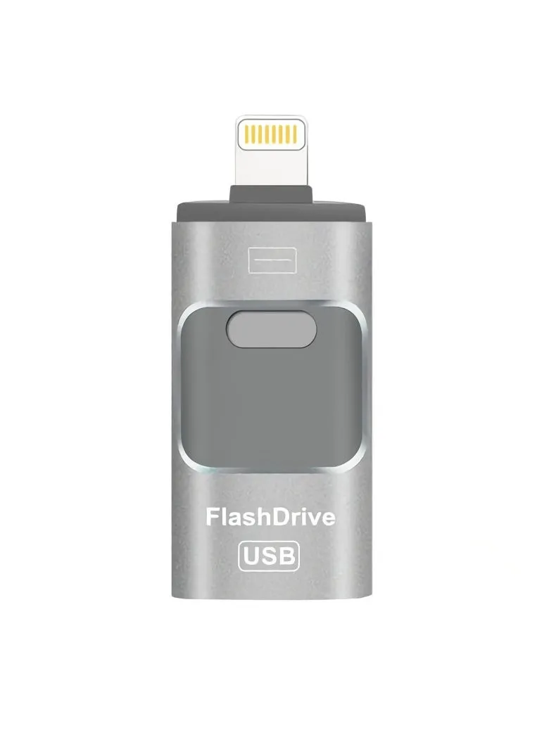 16GB USB Flash Drive, Shock Proof Durable External USB Flash Drive, Safe And Stable USB Memory Stick, Convenient And Fast I-flash Drive for iphone, (16GB Silver Gray)-1