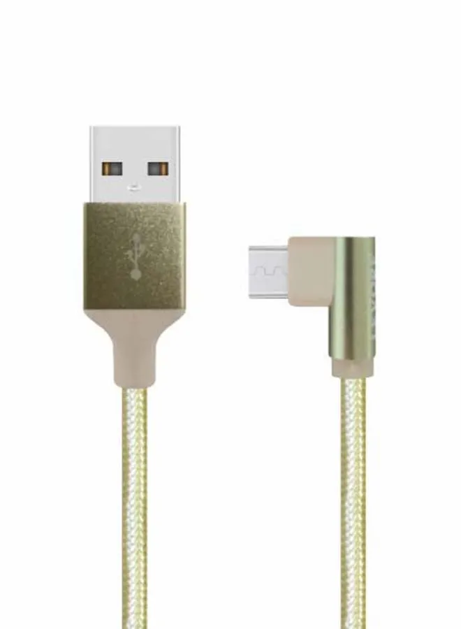 كابل USB A إلى مايكرو USB، مضفر ومصنوع من النايلون بطول 1 متر ذهبي-1