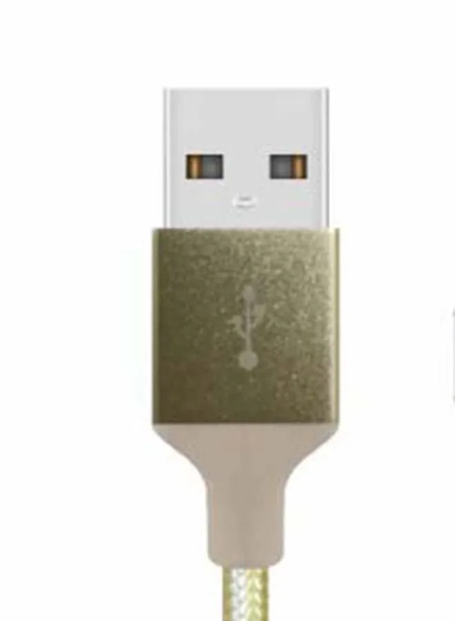 كابل USB A إلى مايكرو USB، مضفر ومصنوع من النايلون بطول 1 متر ذهبي-2