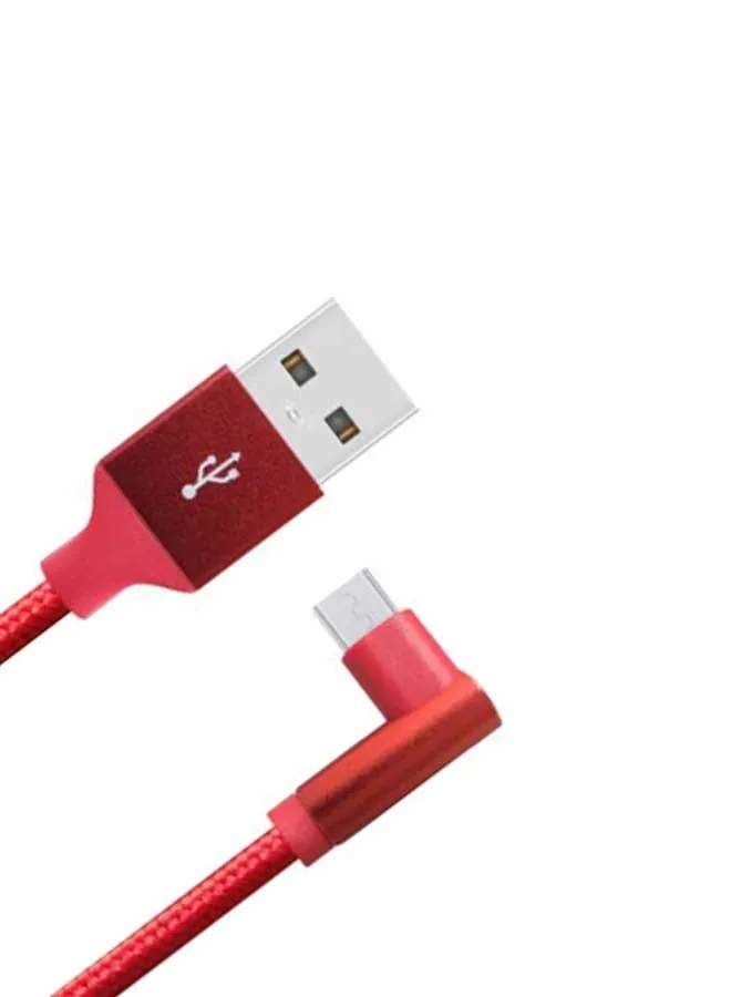 كابل USB A إلى مايكرو USB، مضفر ومصنوع من النايلون بطول 1 متر أحمر-2