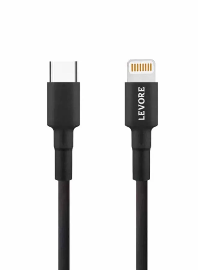 كابل TPE من USB C إلى لايتنينج، بطول 1 متر أسود.-1