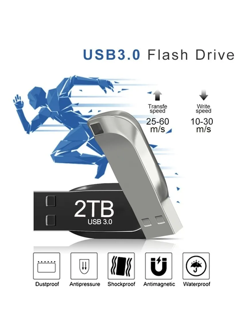 1TB USB 3.0 High speed Flash Metal Pen Drive Waterproof Silver-2