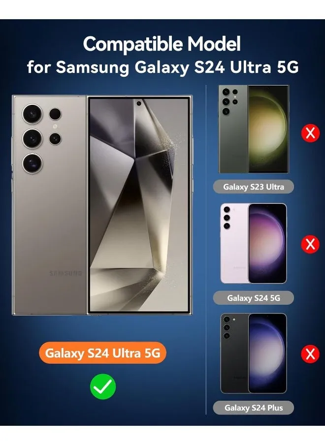 قطعتان من واقي شاشة Samsung Galaxy S24 Ultra + قطعتان من واقي شاشة عدسة الكاميرا، صلابة 9H، تدعم بصمة الإصبع، طبقة زجاجية رفيعة للغاية عالية الدقة (معلبة، أدوات التثبيت متضمنة)-2