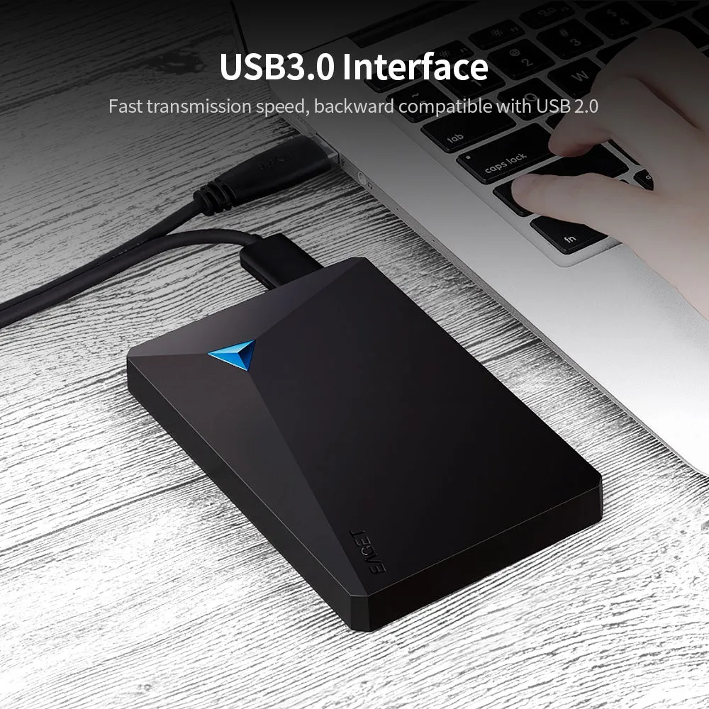 محرك أقراص صلبة محمول وعالي السرعة ومضاد للصدمات بمنفذ USB مقاس 2.5 بوصة وبسرعة 5400 دورة في الدقيقة مناسب أجهزة الكمبيوتر واللابتوب أسود-2