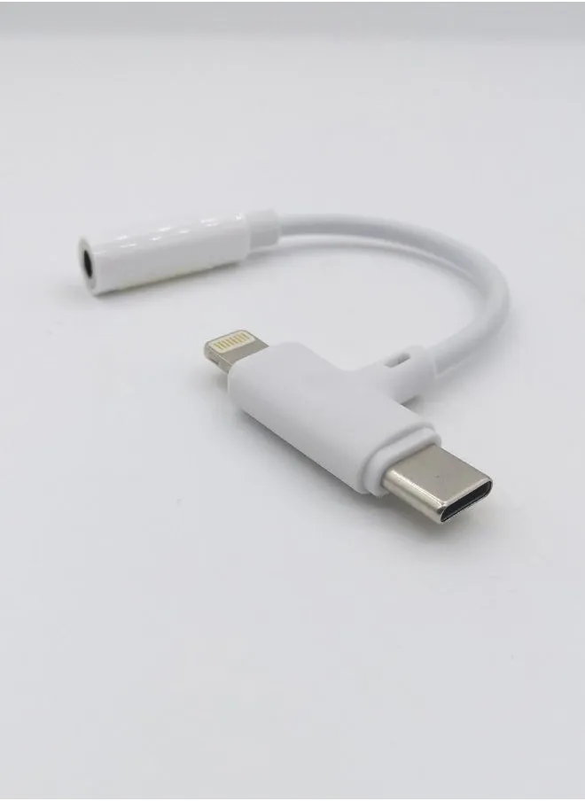 3.5 مم 2-in-1 محول USB - C / دائرة الرقابة الداخلية سماعة محول الصوت ينطبق على أجهزة الروبوت فون محول رقمي - أبيضلروبوت فون - أبيض-2