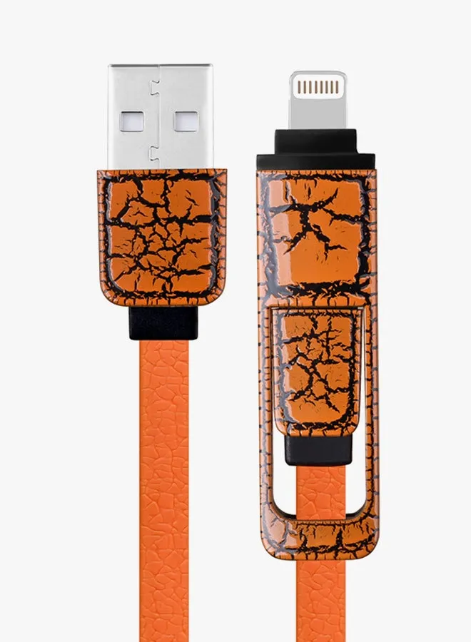 كابل USB للشحن السريع 2 في 1 برتقالي-2