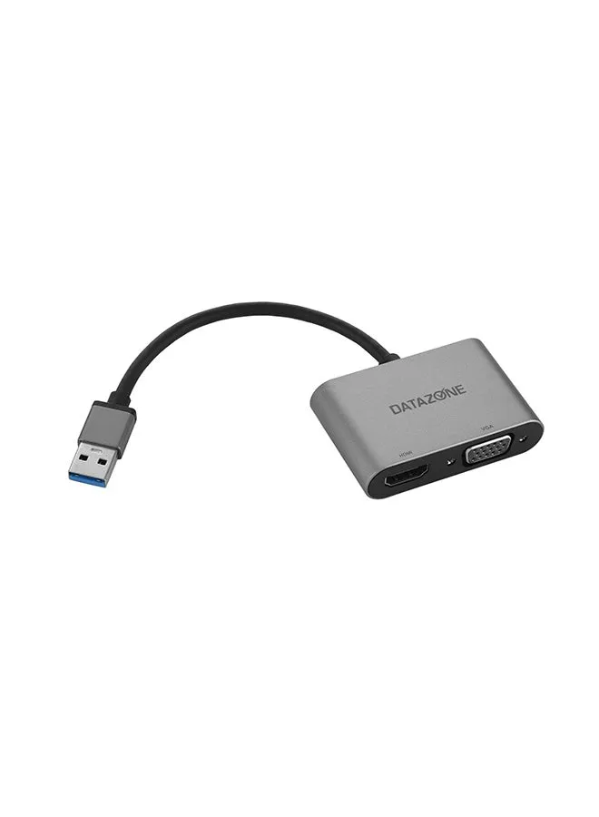 2 في 1 USB-A إلى HDMI وVGA محول HUB-1