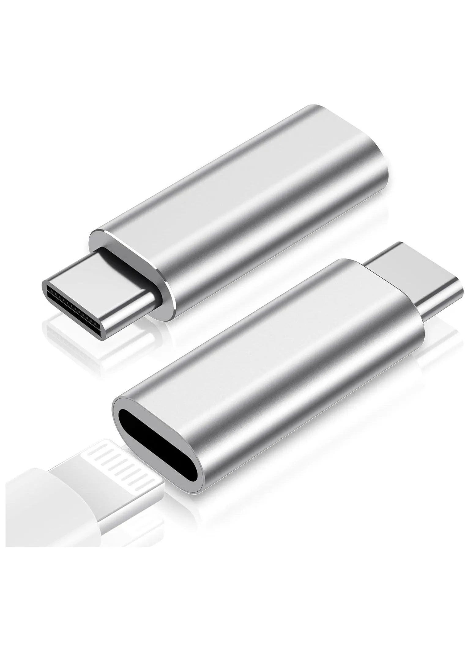 2 حزمة محول Lightning إلى USB C لأجهزة iPhone 15/15 Pro/15 Pro Max/15 Plus، iOS، سامسونج، شحن نقل البيانات، كابل موصل شاحن من النوع C، وليس للصوت-1