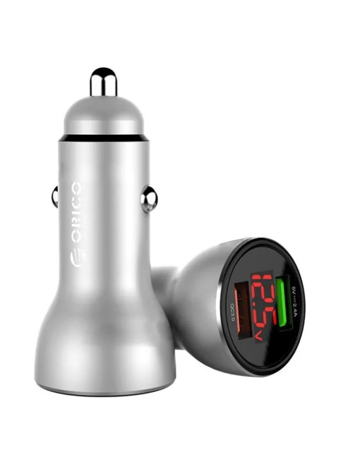 2-Port USB Car Charger Silver/Black-1