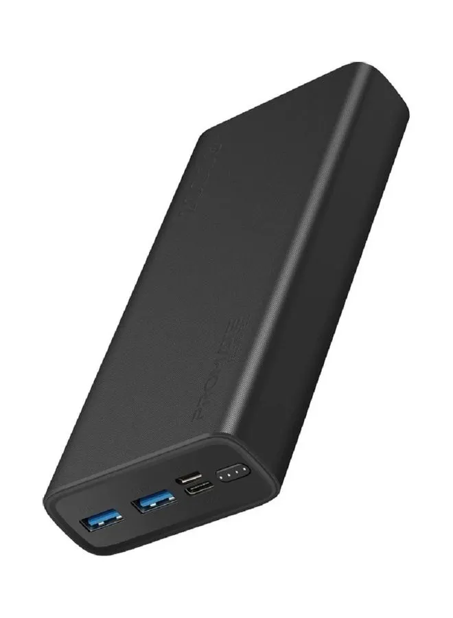 باور بنك ذكي وصغير الحجم للشحن مزود بمنفذ USB مزدوج 20000.0 mAh أسود-1