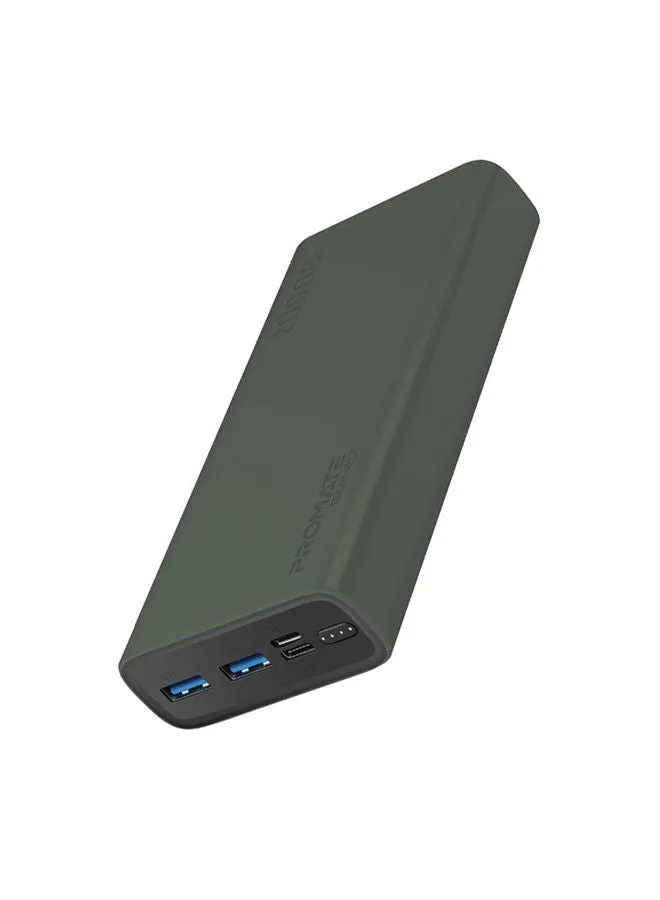 باور بنك ذكي وصغير الحجم للشحن مزود بمنفذ USB مزدوج 20000.0 mAh أخضر-1