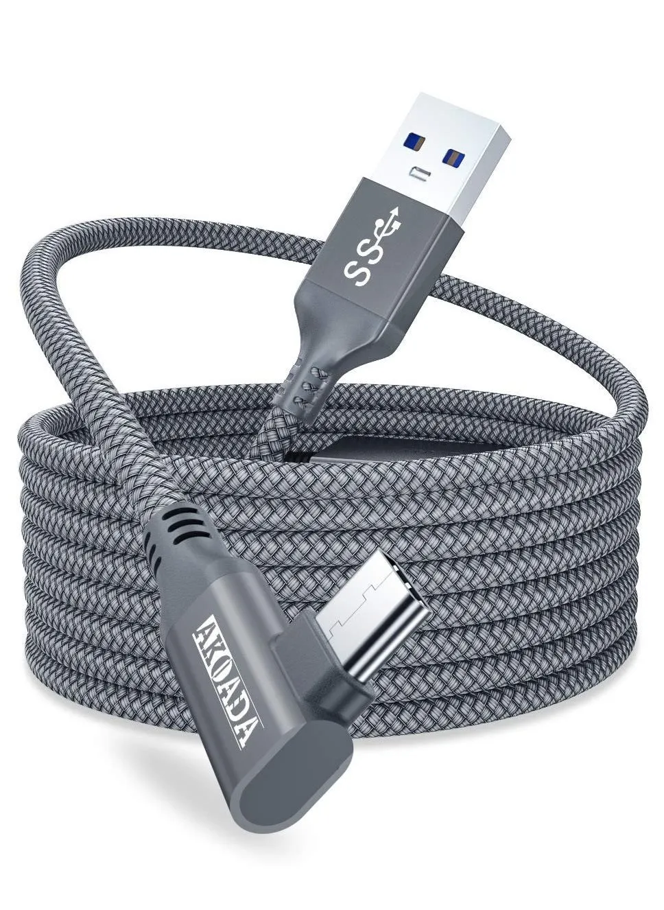 كابل توصيل بطول 20 قدم متوافق مع ملحقات Quest 2 USB إلى USB C 3.1 كابل شحن سريع 5 جيجابت في الثانية عالي السرعة Vr ملحقات سماعات الألعاب PC Link Cable-1