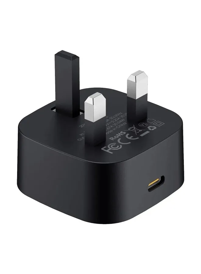 شاحن جداري 20 واط صغير USB-C PD أسود-1