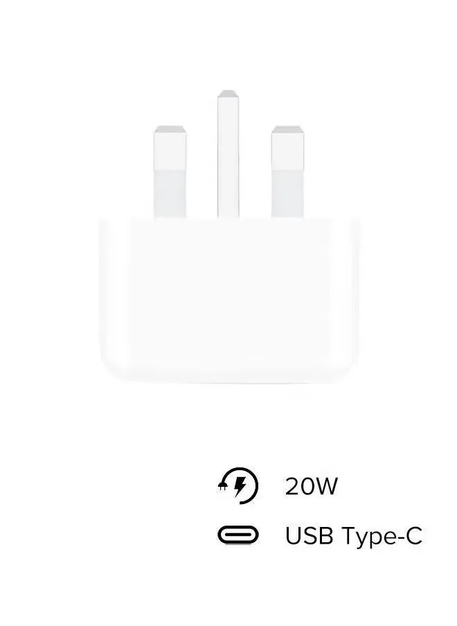 ابل اي فون 20W USB-C 3 دبوس محول الطاقة الأبيض-2