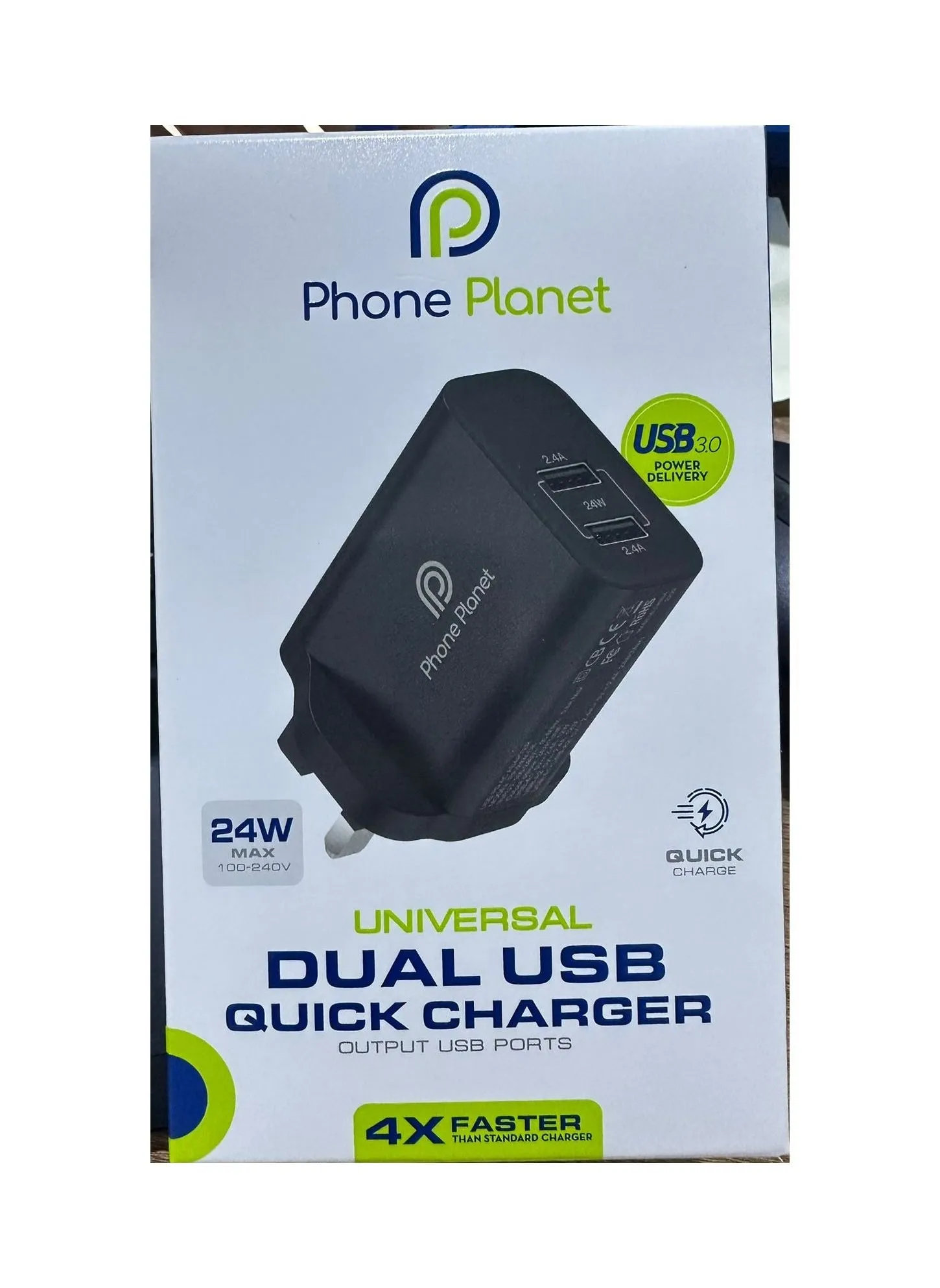 24 watt black wall charger from Phone Plant for a distinctive charging experience-1