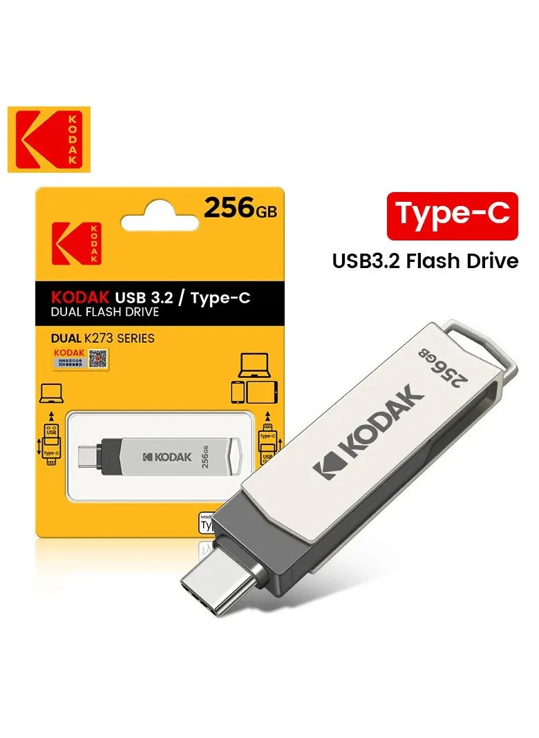 فلاش درايف مزدوج بمنفذ USB-C 3.2   سعة 256 جيجابايت موديل K273-1