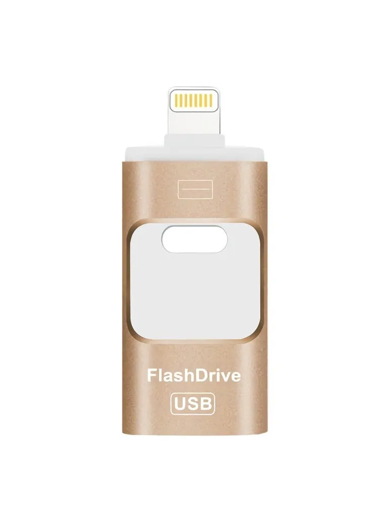 256GB USB Flash Drive, Shock Proof Durable External USB Flash Drive, Safe And Stable USB Memory Stick, Convenient And Fast I-flash Drive for iphone, (256GB Gold Color)-1