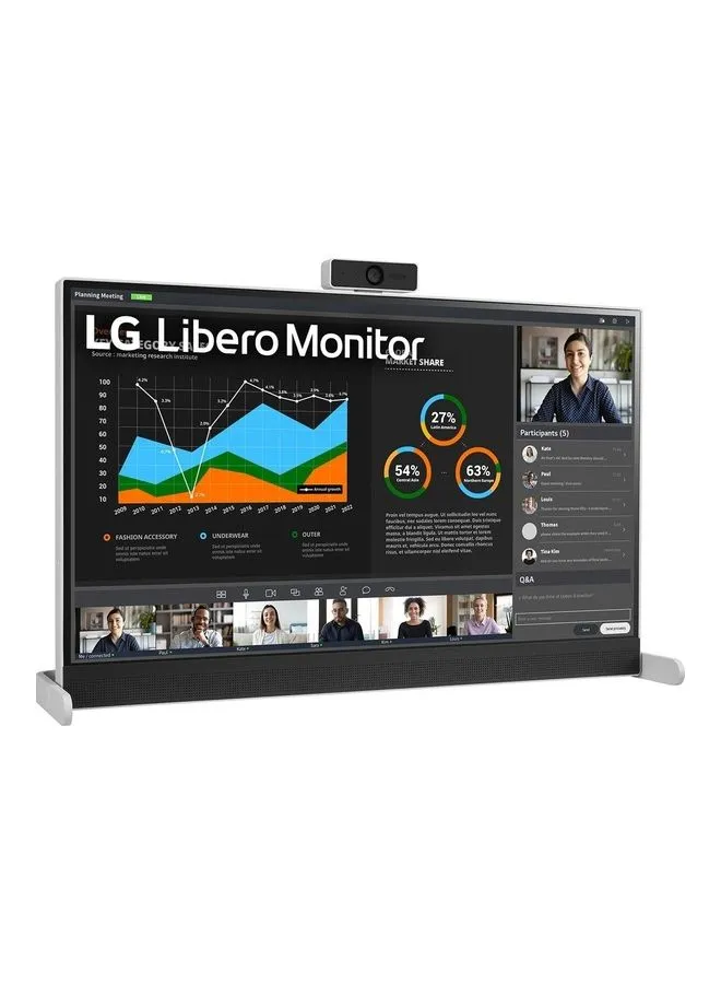 شاشة Libero مقاس 27 بوصة QHD بدقة 2560 × 1440، لوحة IPS، معدل تحديث 75 هرتز، وقت استجابة 5 مللي ثانية، لون 16.7 مليون، كاميرا ويب عالية الدقة قابلة للفصل، مكبرات صوت مدمجة ومنفذ USB C، 27BQ70QC-S رمادي-1