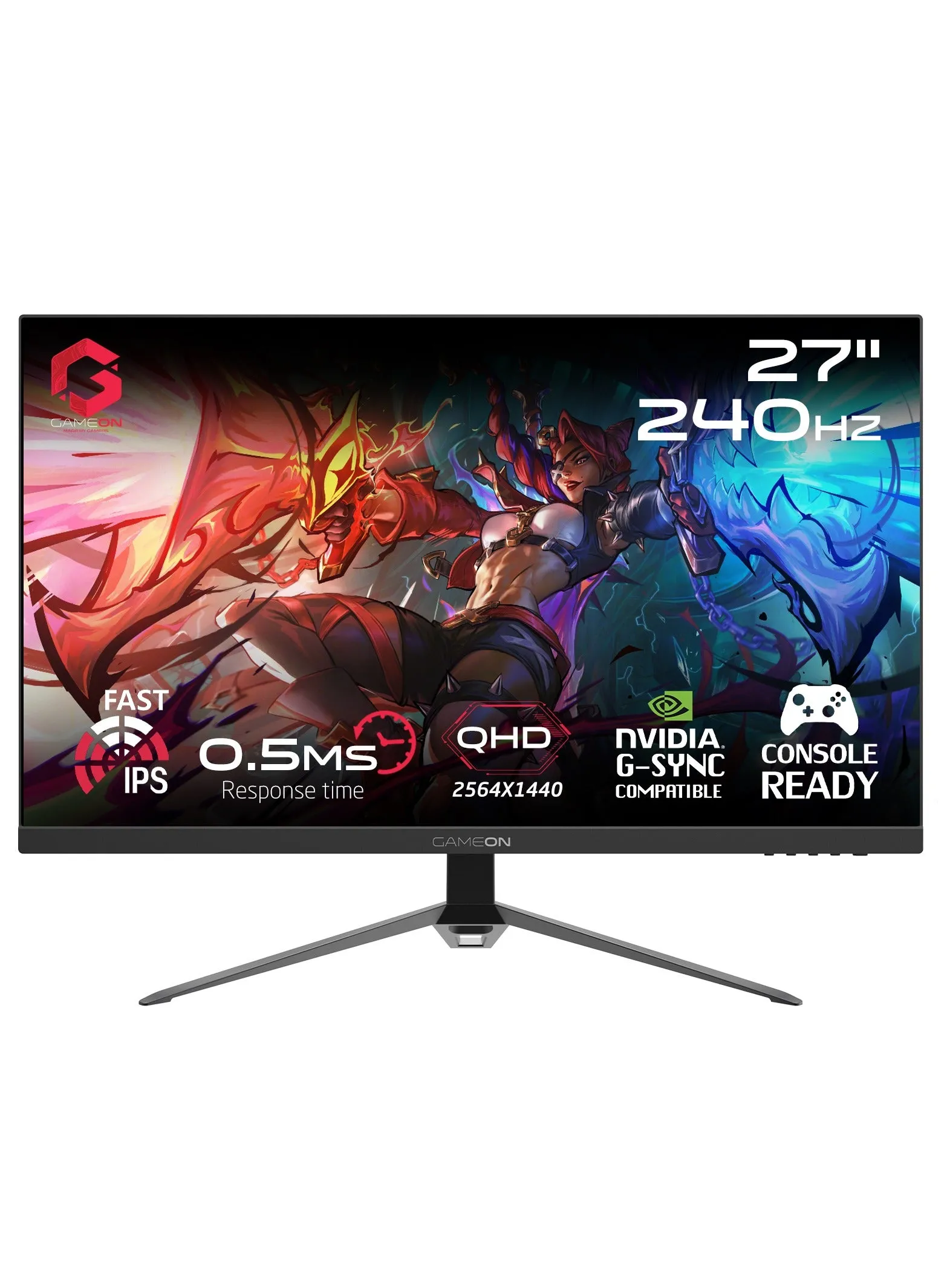 شاشة الألعاب GAMEON GOES27QHD240IPS مقاس 27 بوصة QHD 240 هرتز MPRT 0.5 مللي ثانية HDMI 2.1 سريعة IPS تدعم PS5 أسود أسود-1