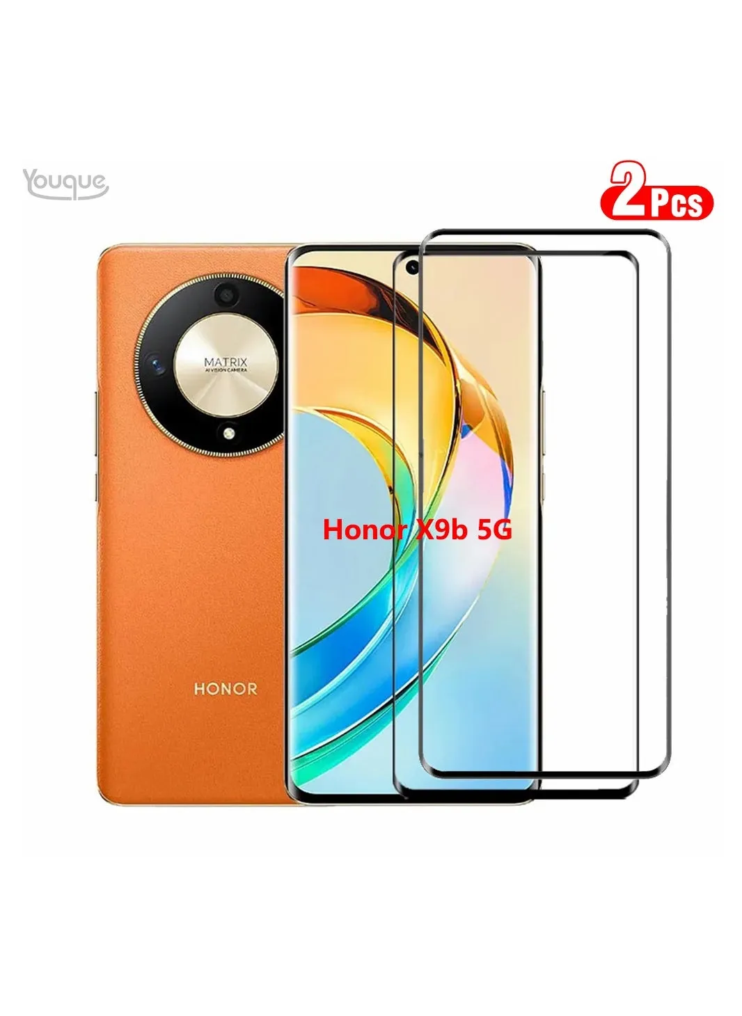 قطعتان من الزجاج المقسى لهاتف Honor X9b 5G-1